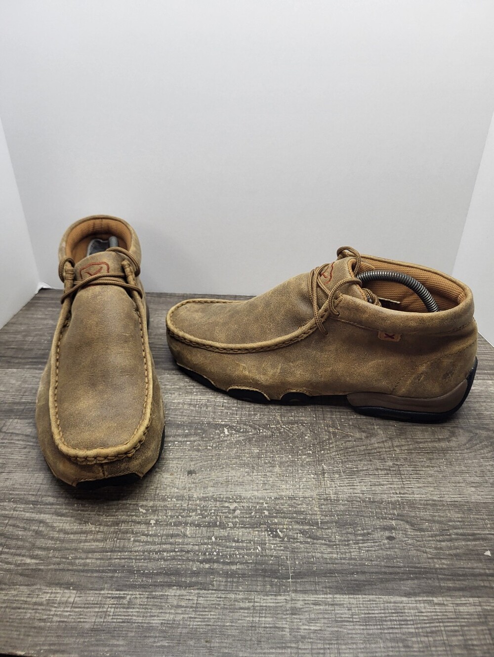 Twisted X Moccasin Chukka Driving Shoes Mens Size 10 M Brown Leather Boots